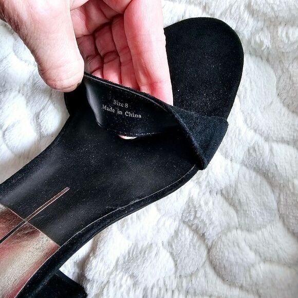 Dolce Vita black studded chunky heels block velvet 8 - Picture 7 of 9